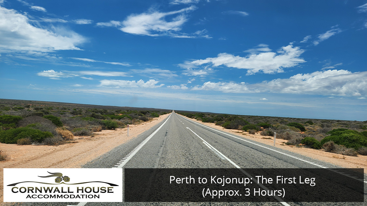 Driving south on Albany Highway through wheatbelt farmland between Perth and Williams WA